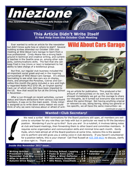 Iniezione the Newsletter of the Northwest Alfa Romeo Club