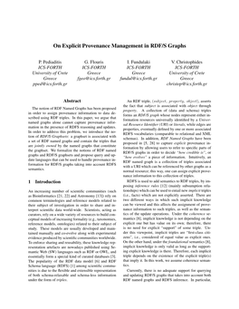 On Explicit Provenance Management in RDF/S Graphs