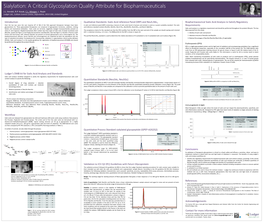 Sialylation: a Critical Glycosylation Quality Attribute for Biopharmaceuticals J.L