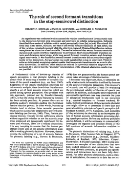 The Role of Second Formant Transitions in the Stop-Semivowel Distinction