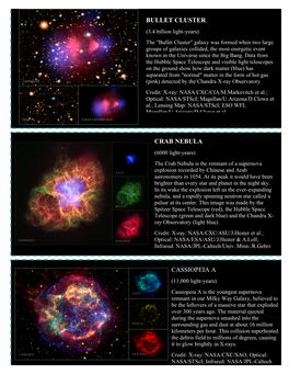 Bullet Cluster Crab Nebula