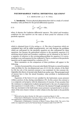 Pseudoparabolic Partial Differential Equations