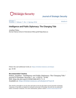 Intelligence and Public Diplomacy: the Changing Tide