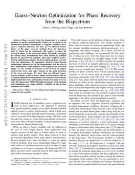 Gauss–Newton Optimization for Phase Recovery from the Bispectrum James L