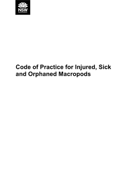 Code of Practice for Injured, Sick and Orphaned Macropods