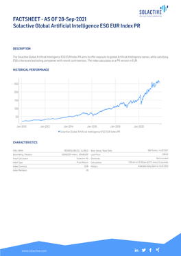 AS of 13-Aug-2021 Solactive Global Artificial Intelligence ESG EUR