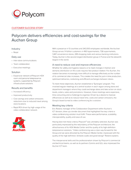 Polycom Delivers Efficiencies and Cost-Savings for the Auchan Group