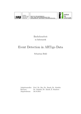 Event Detection in Artigo Data
