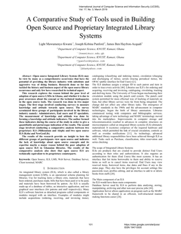 A Comparative Study of Tools Used in Building Open Source and Proprietary Integrated Library Systems