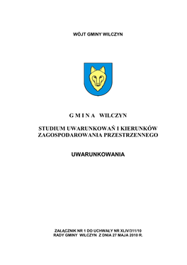 G M I N a Wilczyn Studium Uwarunkowań I Kierunków