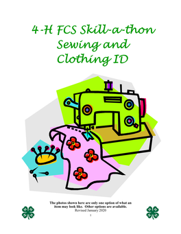 Sewing and Clothing ID Skill-A-Thon Booklet