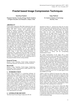 Fractal Based Image Compression Techniques