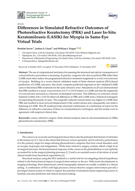 LASIK) for Myopia in Same-Eye Virtual Trials