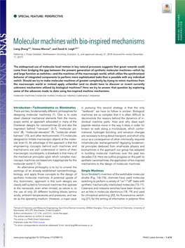 Molecular Machines with Bio-Inspired Mechanisms SPECIAL FEATURE: PERSPECTIVE