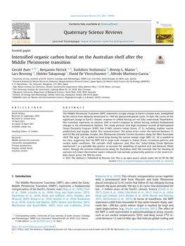 Intensified Organic Carbon Burial on the Australian Shelf After