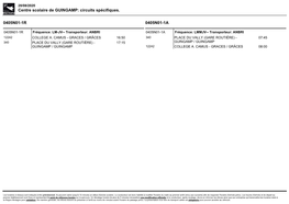 Centre Scolaire De GUINGAMP: Circuits Spécifiques. 0405N01-1R