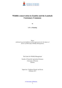 Wildlife Conservation in Zambia and the Landsafe Customary Commons