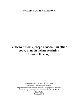 Um Olhar Sobre a Moda Íntima Feminina Dos Anos 80 E Hoje