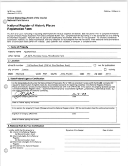 National Register of Historic Places Registration Form