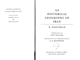 An Historical Geography of Iran