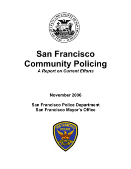 San Francisco Community Policing a Report on Current Efforts