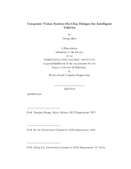 Computer Vision System-On-Chip Designs for Intelligent Vehicles