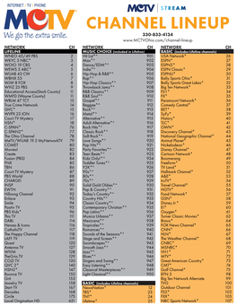 MCTV Stream Channel Lineup