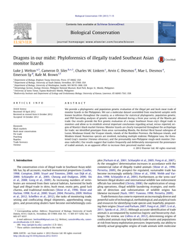 Phyloforensics of Illegally Traded Southeast Asian Monitor Lizards ⇑ Luke J