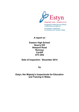 Inspection Report Eastern High School 2014
