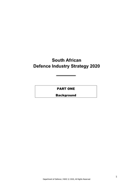 South African Defence Industry Strategy 2020