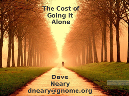 The Cost of Going It Alone Dave Neary Dneary@Gnome.Org