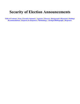 Security of Election Announcements