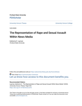 The Representation of Rape and Sexual Assault Within News Media