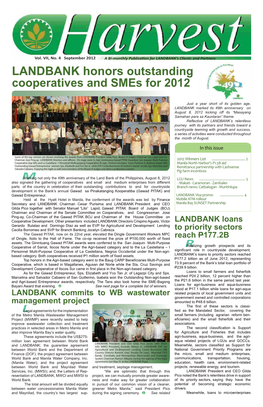 LANDBANK Honors Outstanding Cooperatives and Smes for 2012