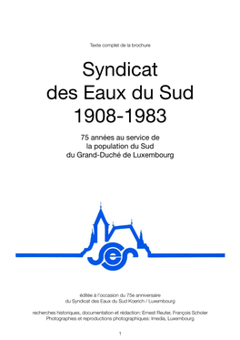 Syndicat Des Eaux Du Sud 1908-1983
