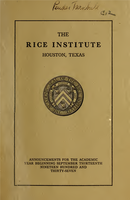 Rice University General Announcements