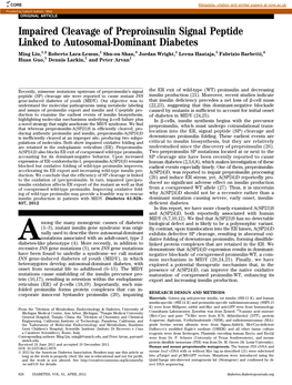 Impaired Cleavage of Preproinsulin Signal Peptide Linked To