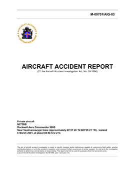 AIRCRAFT ACCIDENT REPORT (Cf