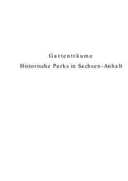 Gartenträume Historische Parks in Sachsen-Anhalt