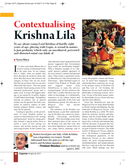 Contextualising Krishna Lila