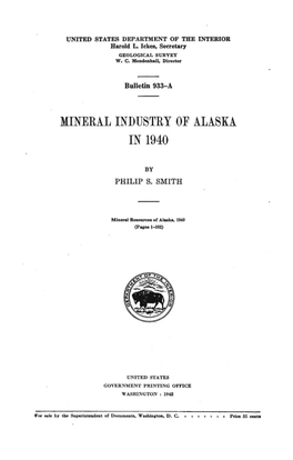 Mineral Industry of Ala8u in 1940