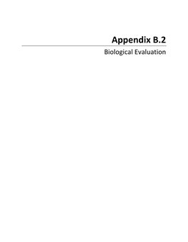 Tehachapi Renewable FEIS Volume III Appendix B2 Biological Evaluation.Pdf