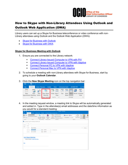 Skype with External Attendees Via Outlook And