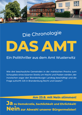 Die Chronologie DAS AMT Ein Politthriller Aus Dem Amt Wusterwitz