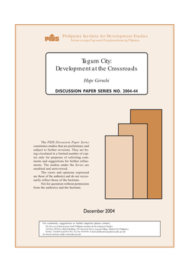 Tagum City: Development at the Crossroads