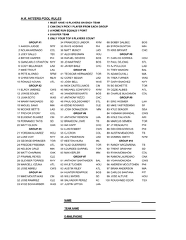 Nyy Tex Nym H.R. Hitters Pool Rules