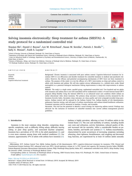 Solving Insomnia Electronically Sleep Treatment for Asthma (SIESTA