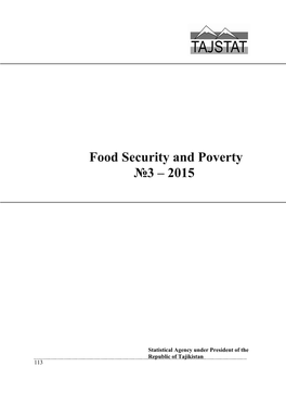 Food Security and Poverty №3 – 2015