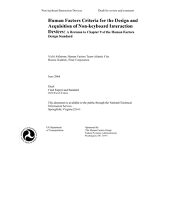 DRAFT: Human Factors Criteria for the Design and Acquisition of Non