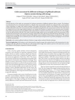 Color Assessment by Different Techniques of Gilthead Seabream (Sparus Aurata) During Cold Storage Gülgün F